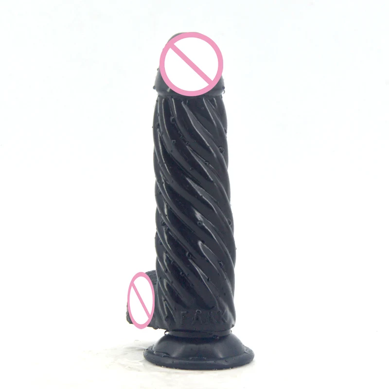 Silicone New Realistic Glans Penis Dildo Suction Cup Simulated Testis Delicate Spiral Shape Vaginal Stimulation Erotic Toys