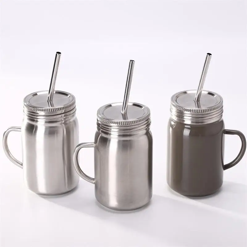 14oz Stainless Steel tumbler Mason Jar Cans with lid straw Double Wall Coffee beer juice mug Mason cup
14oz Stainless Steel tumbler Mason Jar Cans with lid straw Double Wall Coffee beer juice mug Mason cup