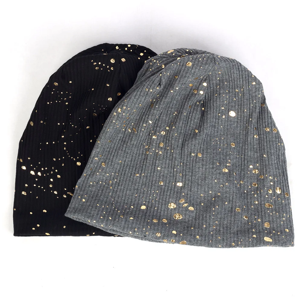 Women's Splatter Paint Beanie Hat Metallic Color Ribbed Cotton Slouchy Beanies Femme Fashion Bronzing Skullies
Women's Splatter Paint Beanie Hat Metallic Color Ribbed Cotton Slouchy Beanies Femme Fashion Bronzing Skullies