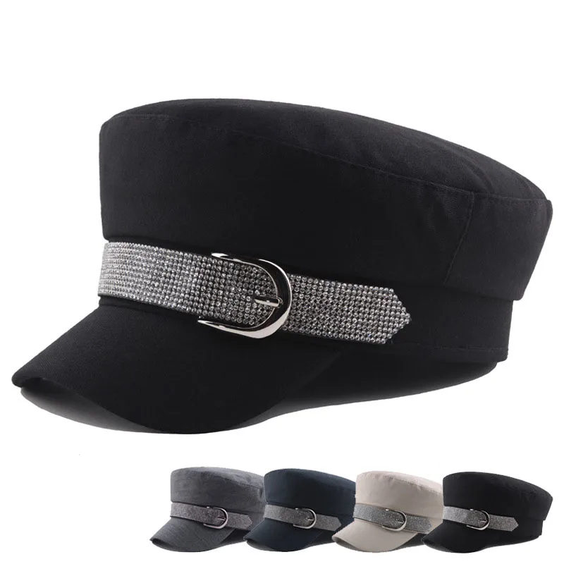 2019 New Winter Hats for Women Flat Top Hat Solid Newsboy Hat Newsboy Cap Women Military Hats Super Flash Diamond Belt Buckle
2019 New Winter Hats for Women Flat Top Hat Solid Newsboy Hat Newsboy Cap Women Military Hats Super Flash Diamond Belt Buckle