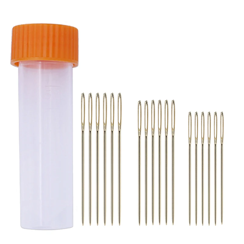 18PCS 34/37/40MM Gold-plated Large-Eye Pullthrough Needle Sewing Stitching Knitting Embroidery Tools DIY Needlework Home Crafft
18PCS 34/37/40MM Gold-plated Large-Eye Pullthrough Needle Sewing Stitching Knitting Embroidery Tools DIY Needlework Home Crafft