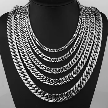6/8/10/12/14mm wide Stainless Steel Cuban Miami Chains Necklaces Big Heavy Flat Link Chain for Men Hip Hop Rock jewelry 24"
6/8/10/12/14mm wide Stainless Steel Cuban Miami Chains Necklaces Big Heavy Flat Link Chain for Men Hip Hop Rock jewelry 24"