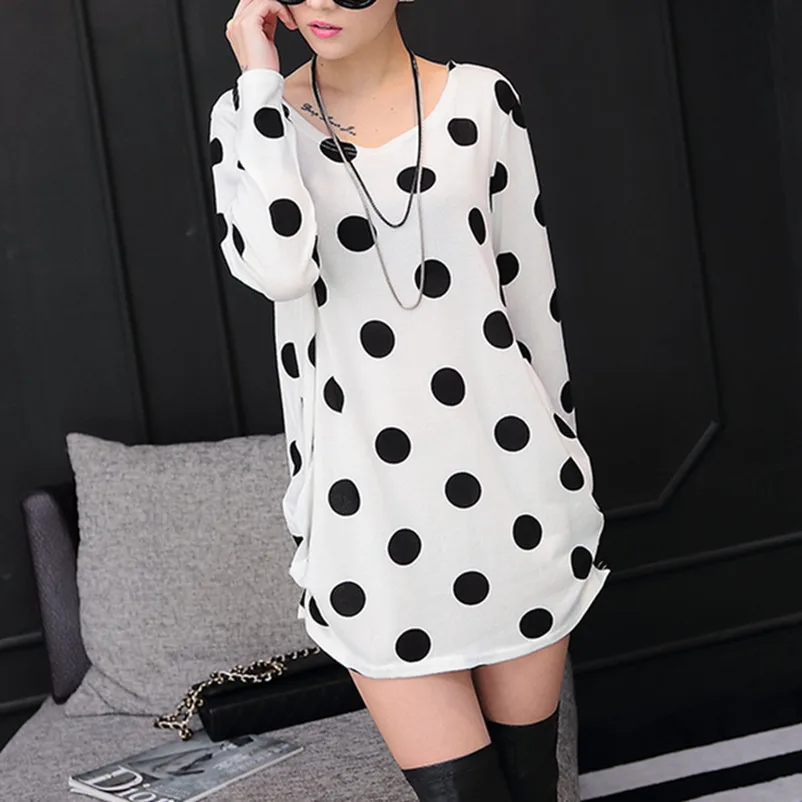 Thin 2018 Fashion Women autumn winter Pullovers Sweaters casual loose sweater print tunic good quality white dot
Thin 2018 Fashion Women autumn winter Pullovers Sweaters casual loose sweater print tunic good quality white dot