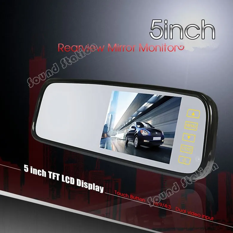 5 inch Color LCD Car Monitor Rear View Mirror Parking Mirror Monitor / Automotivo Auto Screen Rearview RCA Espelho Monitor
5 inch Color LCD Car Monitor Rear View Mirror Parking Mirror Monitor / Automotivo Auto Screen Rearview RCA Espelho Monitor