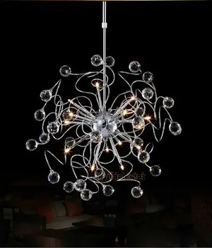Floral K9 Crystal Pendant Lamp With G4 Lights Lustres Hanging Pendant Light Crystal Suspension Hanging Light