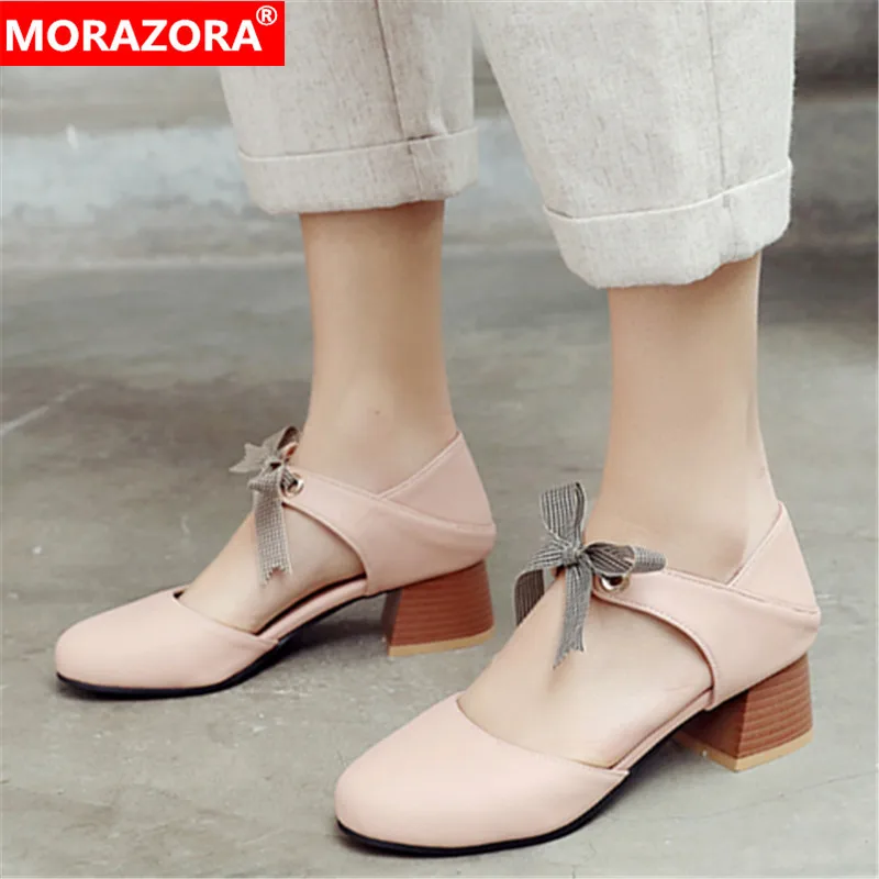MORAZORA 2019 new arrival women pumps round toe summer shoes sweet lace up square heels shoes fashion casual shoes woman pink
MORAZORA 2019 new arrival women pumps round toe summer shoes sweet lace up square heels shoes fashion casual shoes woman pink