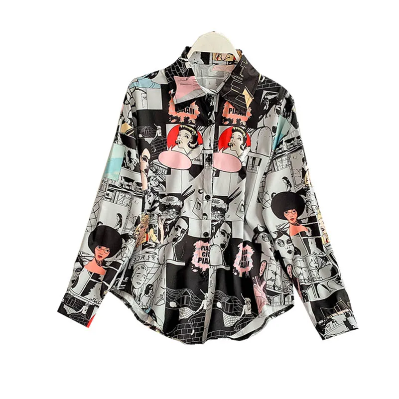NiceMix Harajuku Cartoon Print Shirt Streetwear Stand Long Sleeve Loose BF Graffiti Women Shirts Fashion Spring Women Clothing
NiceMix Harajuku Cartoon Print Shirt Streetwear Stand Long Sleeve Loose BF Graffiti Women Shirts Fashion Spring Women Clothing