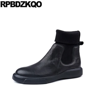 2018 autumn ankle flat slip on men casual shoes faux fur high quality full grain leather genuine winter boots patchwork black
2018 autumn ankle flat slip on men casual shoes faux fur high quality full grain leather genuine winter boots patchwork black