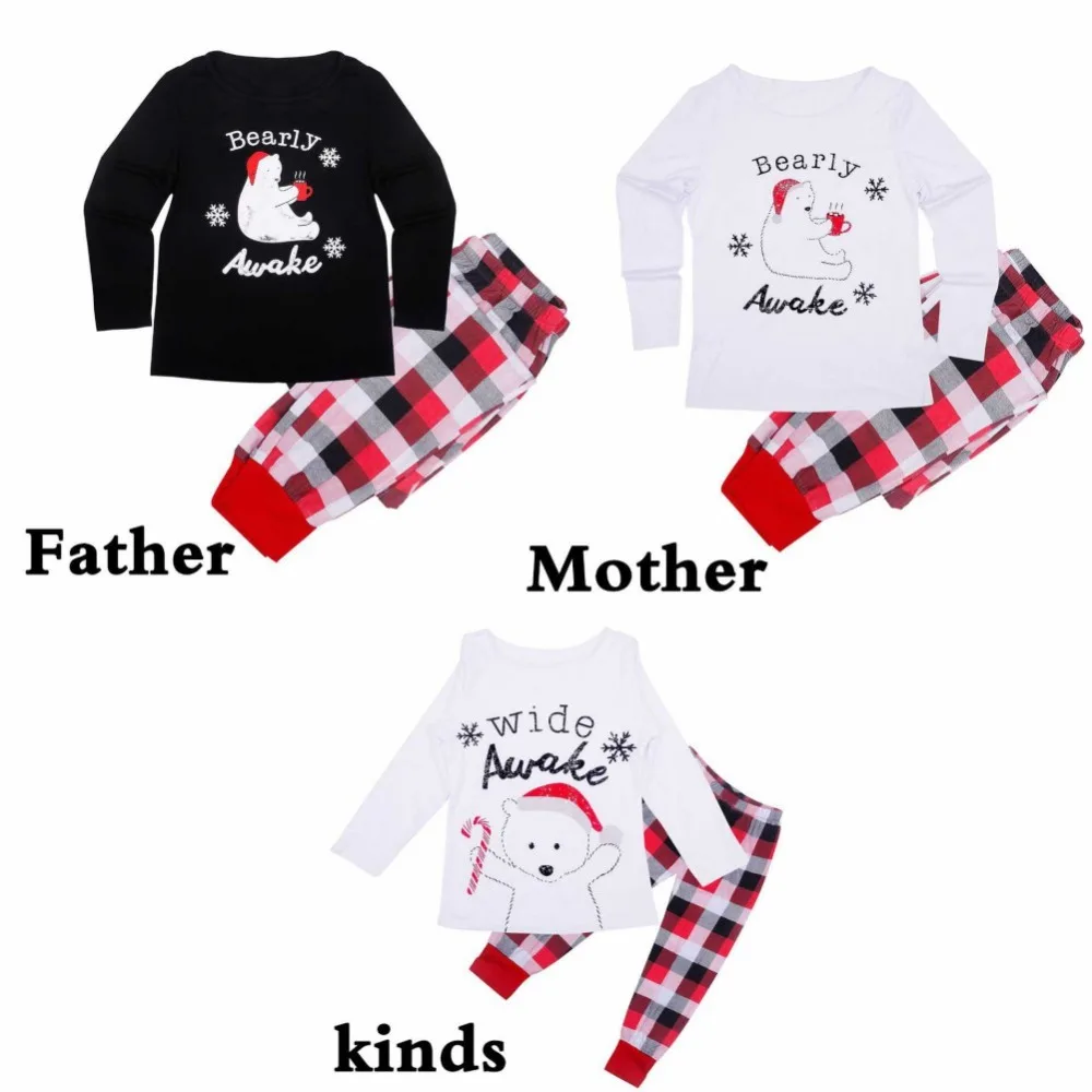 Family Christmas Pajamas Set Bear Letter Printing Long Sleeve Tops Striped Pants New Fashion Family Matching Clothes Sets
Family Christmas Pajamas Set Bear Letter Printing Long Sleeve Tops Striped Pants New Fashion Family Matching Clothes Sets