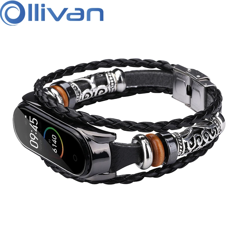 Браслет OLLIVAN для Xiaomi Mi Band 4 Мужской многослойный нейлоновый браслет из