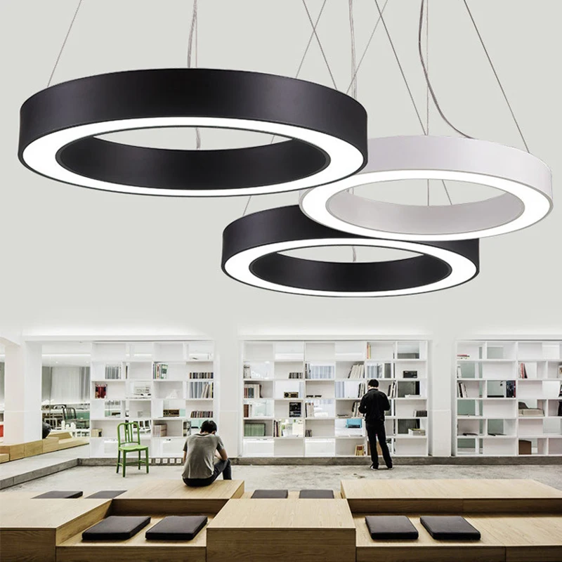 LED Pendant Light Creative Black White Ring D80cm Pendant Lamp for Office Lamp Art Parlor Suspension Home Pendant Lighting G814
LED Pendant Light Creative Black White Ring D80cm Pendant Lamp for Office Lamp Art Parlor Suspension Home Pendant Lighting G814