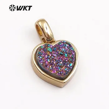 WT-P1415 Wholesale Metal Silver Plated Heart Shape Exquisite Sparkly Pendant Necklace Colorful Natural Druzy Female Jewelry
WT-P1415 Wholesale Metal Silver Plated Heart Shape Exquisite Sparkly Pendant Necklace Colorful Natural Druzy Female Jewelry