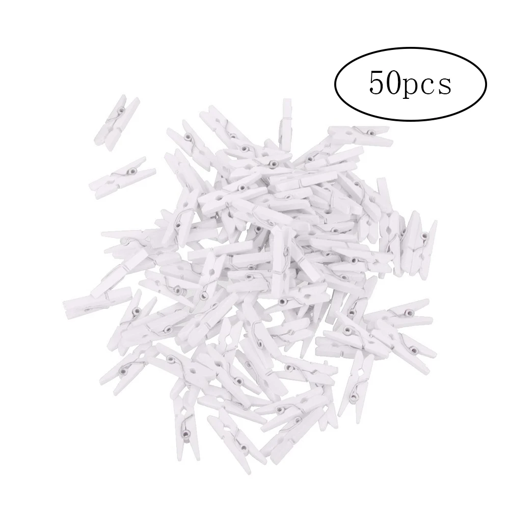50 Pcs Mini Natural Wooden Photo Paper Peg Pin Portable Multifunctional Craft Clips White Colorful
50 Pcs Mini Natural Wooden Photo Paper Peg Pin Portable Multifunctional Craft Clips White Colorful