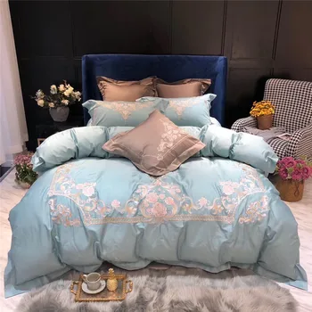 Light Green Gray Luxury Flowers Embroidery 100S Egyptian Cotton Palace Bedding Set Duvet Cover Bed sheet Bed Linen Pillowcases
Light Green Gray Luxury Flowers Embroidery 100S Egyptian Cotton Palace Bedding Set Duvet Cover Bed sheet Bed Linen Pillowcases