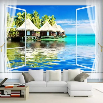 Custom Murals Wallpaper Nature Scenery Seaside Window Wall Painting Living Room TV Sofa Home Decor Non-Woven Papel De Parede 3 D
Custom Murals Wallpaper Nature Scenery Seaside Window Wall Painting Living Room TV Sofa Home Decor Non-Woven Papel De Parede 3 D