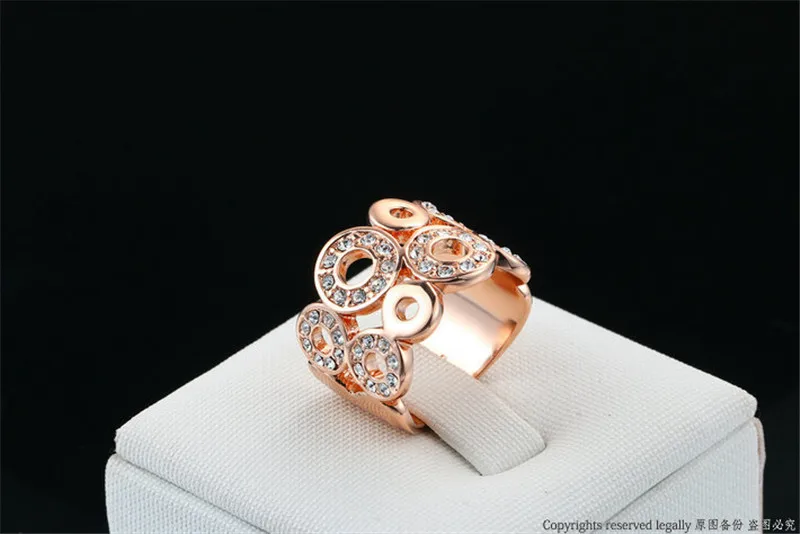 Unique Design Hollow Circles Ring Rose Gold Color Silver Ring for Women Trendy Party Wedding Band Jewelry Anillos Bijoux dm091 (6)