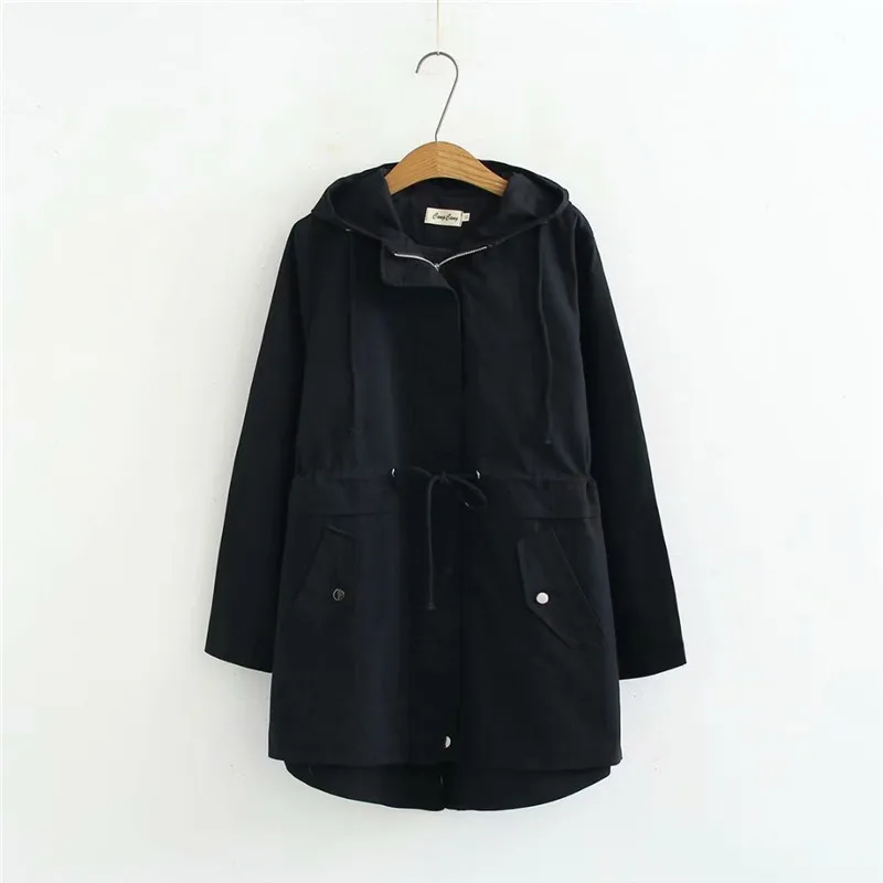 2019 New Female Windbreaker Coats High Quality Large Size 4XL Long Hooded Outerwear Loose Spring Autumn Trench Coat Women Tops
2019 New Female Windbreaker Coats High Quality Large Size 4XL Long Hooded Outerwear Loose Spring Autumn Trench Coat Women Tops