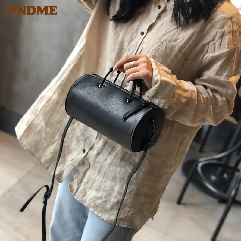 PNDME black genuine leather cylinder ladies shoulder bag cowhide leather simple handbag crossbody bags for women's fashion tote
PNDME black genuine leather cylinder ladies shoulder bag cowhide leather simple handbag crossbody bags for women's fashion tote