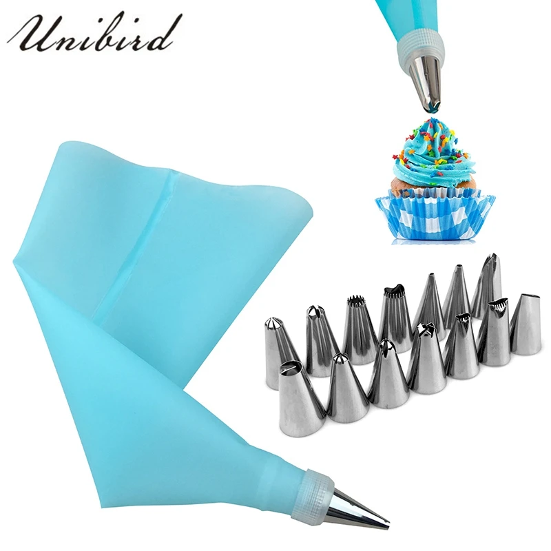 Unibird 16Pcs/Set Cake Decorating Tips Reusable Piping Pastry Bag+Stainless Steel Nozzle Set with Converter Icing Piping Tubes
Unibird 16Pcs/Set Cake Decorating Tips Reusable Piping Pastry Bag+Stainless Steel Nozzle Set with Converter Icing Piping Tubes