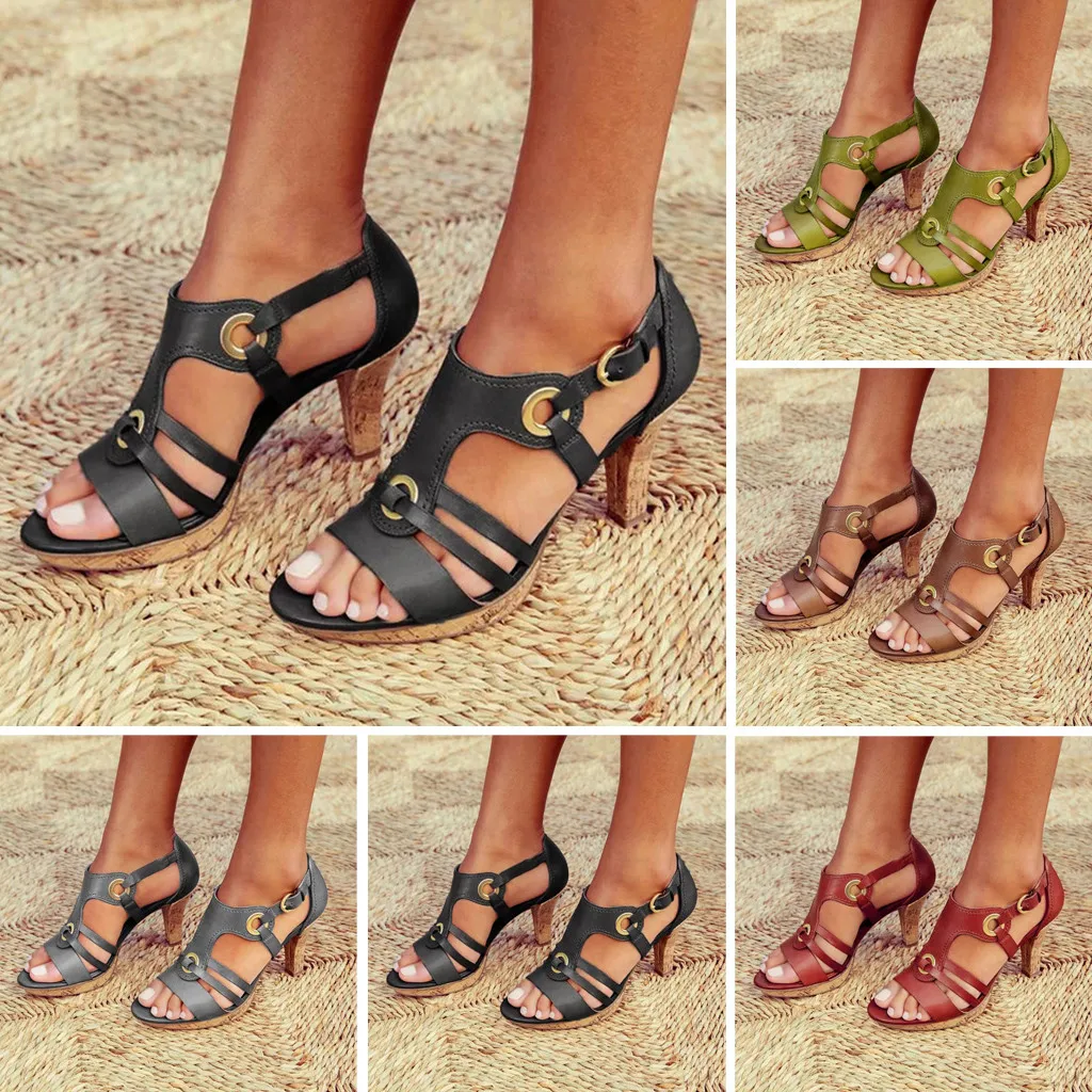Women Sandals Ladies Elegant Buckle Strap Ankle Peep Toe High Heel Sandals Roman Style Female Soft Beach Shoes Plus Size 40#
Women Sandals Ladies Elegant Buckle Strap Ankle Peep Toe High Heel Sandals Roman Style Female Soft Beach Shoes Plus Size 40#