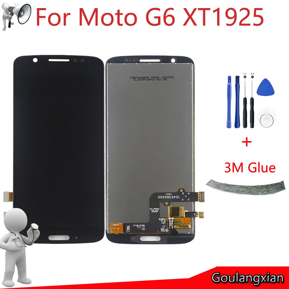 5.7" AAA quality LCD For Motorola G6 LCD Display Touch Screen Digitizer Assembly For Moto G6 XT1925 lcds Replace parts+Tools
5.7" AAA quality LCD For Motorola G6 LCD Display Touch Screen Digitizer Assembly For Moto G6 XT1925 lcds Replace parts+Tools