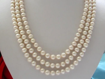 Miss charm Jew1257 stunning 3rows 9mm round white freshwater pearls necklace 
Miss charm Jew1257 stunning 3rows 9mm round white freshwater pearls necklace