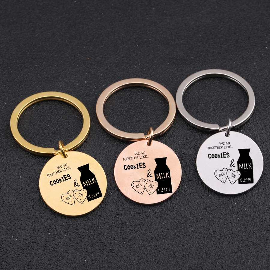 For Couple Boyfriend Girlfriend Gift Key Chain Name & Date Customized Private Keyring "We Go Together Like Cookies"Present
For Couple Boyfriend Girlfriend Gift Key Chain Name & Date Customized Private Keyring "We Go Together Like Cookies"Present