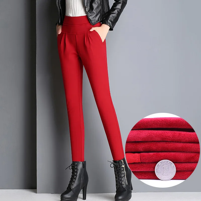 Women Winter Capris Velvet Thicken Warm Harem Pants Black Blue Red Stretchy Double Layers Plus Size Pencil Feet Pants Hot Lining
Women Winter Capris Velvet Thicken Warm Harem Pants Black Blue Red Stretchy Double Layers Plus Size Pencil Feet Pants Hot Lining