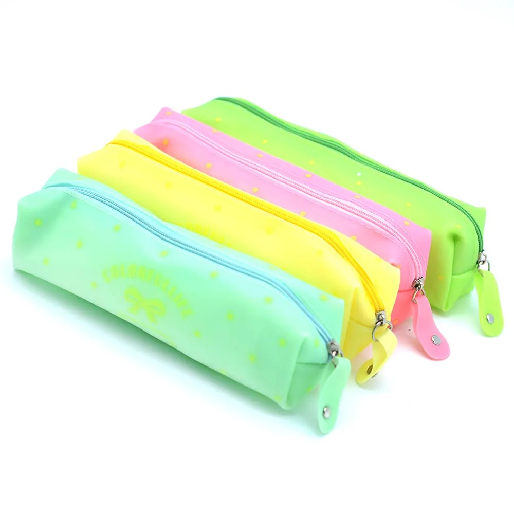 Cute Candy Color Bow Jelly Silicone Waterproof Pencil Case Stationery Storage Organizer Bag School Office Supply Escolar
Cute Candy Color Bow Jelly Silicone Waterproof Pencil Case Stationery Storage Organizer Bag School Office Supply Escolar