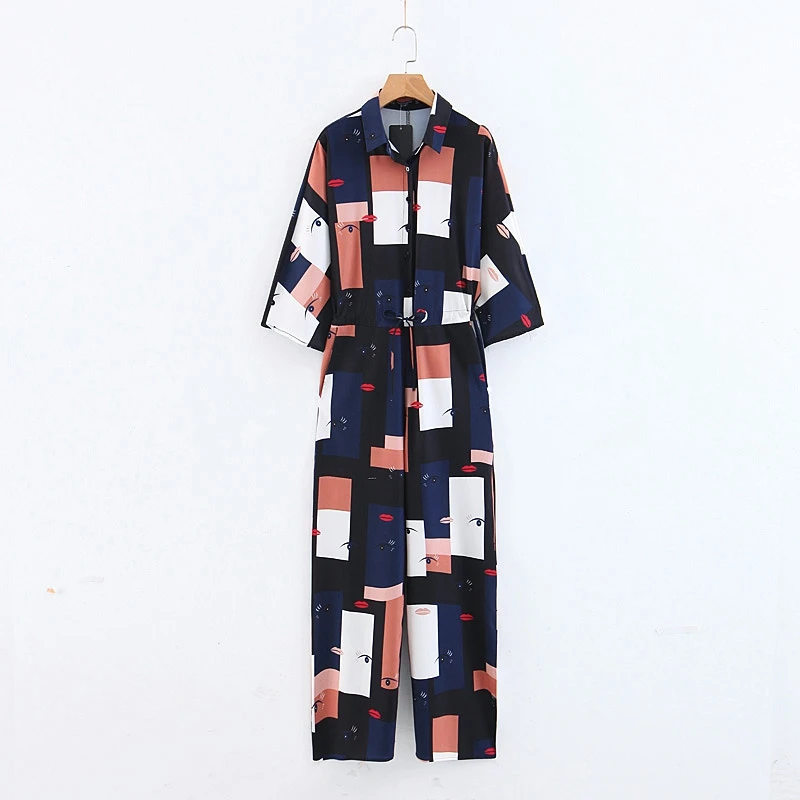Fashion Office Jumpsuits Loose Casual Long Sleeve Turn Down Collar Waist Rompers Spring Plus Size One Piece Pants XB9108
Fashion Office Jumpsuits Loose Casual Long Sleeve Turn Down Collar Waist Rompers Spring Plus Size One Piece Pants XB9108