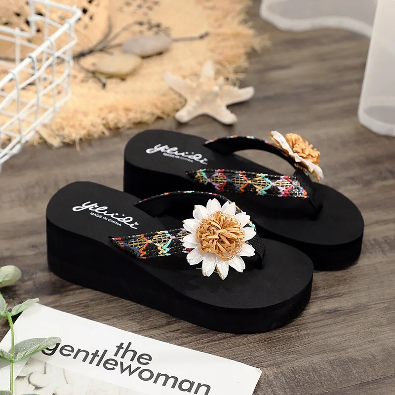 Fashion Women Slip-on Open Toe Wedges Heels Causal Flower sandals women summer Flip-Flops for beach women sandals
Fashion Women Slip-on Open Toe Wedges Heels Causal Flower sandals women summer Flip-Flops for beach women sandals