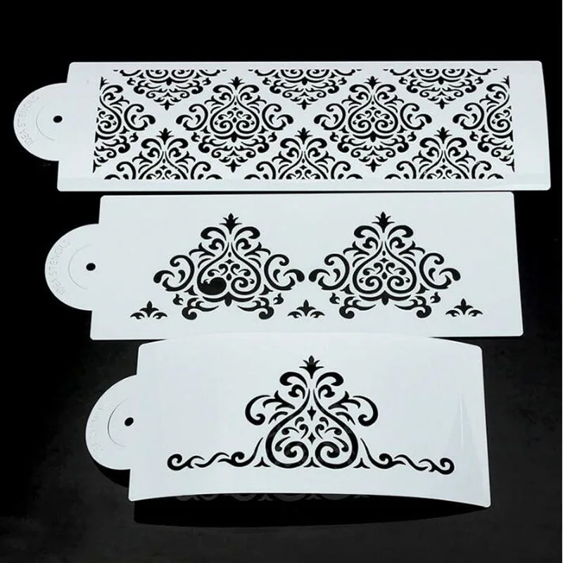 3pc Bullet Journal Stencil Reusable Openwork PET Fancy Lace Cake Mold Around The Edges Of The Sides Fondant Decorative Template
3pc Bullet Journal Stencil Reusable Openwork PET Fancy Lace Cake Mold Around The Edges Of The Sides Fondant Decorative Template