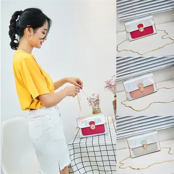 NOENNAME_NULL Women Laser Holographic Small Bag Clear Transparent Small Tote Hologram Handbag
NOENNAME_NULL Women Laser Holographic Small Bag Clear Transparent Small Tote Hologram Handbag