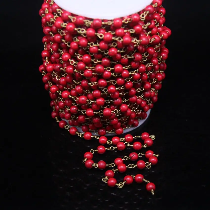 5Meter,6mm,Red Turquoises Round beads Fashion Rosary Chain,Red Howlite beads Wire Wrapped Link Chain DIY Bracelet Necklace
5Meter,6mm,Red Turquoises Round beads Fashion Rosary Chain,Red Howlite beads Wire Wrapped Link Chain DIY Bracelet Necklace