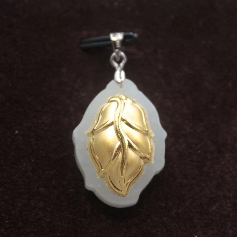 New 24K Yellow Gold Natural Jadeite Jade Women Leaf Bless Pendant 36x12mm
New 24K Yellow Gold Natural Jadeite Jade Women Leaf Bless Pendant 36x12mm