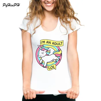 New 2018 Brand Harajuku Women T Shirt Unicorn I'm An Adult T-Shirt Short Sleeve O-neck Slim Tee Shirt Femme Women Clothing
New 2018 Brand Harajuku Women T Shirt Unicorn I'm An Adult T-Shirt Short Sleeve O-neck Slim Tee Shirt Femme Women Clothing