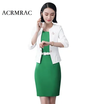 ACRMRAC Women's suits New style Summer suit Middle sleeve suit Solid color Slim jacket dress Business OL Formal Dress Suits
ACRMRAC Women's suits New style Summer suit Middle sleeve suit Solid color Slim jacket dress Business OL Formal Dress Suits
