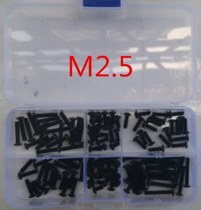 120pcs/lot ISO7380 Grade12.9 M2.5 Hexagon Socket Button Head Screw Kit M2.5*4/6/8/10/12/16 Accessories
120pcs/lot ISO7380 Grade12.9 M2.5 Hexagon Socket Button Head Screw Kit M2.5*4/6/8/10/12/16 Accessories