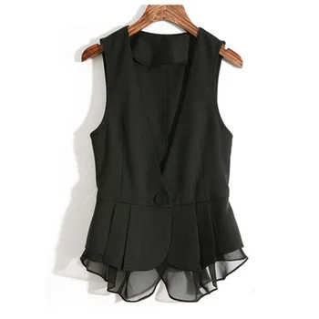 Elegant Chiffon Suit Vest Spring Summer Sleeveless Short Vest Coat Plus Size 3XL 4XL Blazers Jackets Womens Basic Coats A424 
Elegant Chiffon Suit Vest Spring Summer Sleeveless Short Vest Coat Plus Size 3XL 4XL Blazers Jackets Womens Basic Coats A424