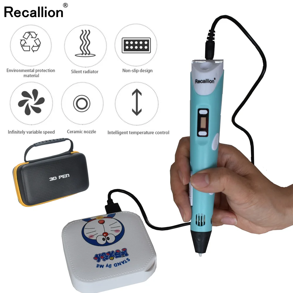 3D Pen With 5V/2A Power Bank LED Screen DIY 3D Printing Pen Add 100/200m PLA Filament Creative Toy Gift For Kids Design Drawing
3D Pen With 5V/2A Power Bank LED Screen DIY 3D Printing Pen Add 100/200m PLA Filament Creative Toy Gift For Kids Design Drawing