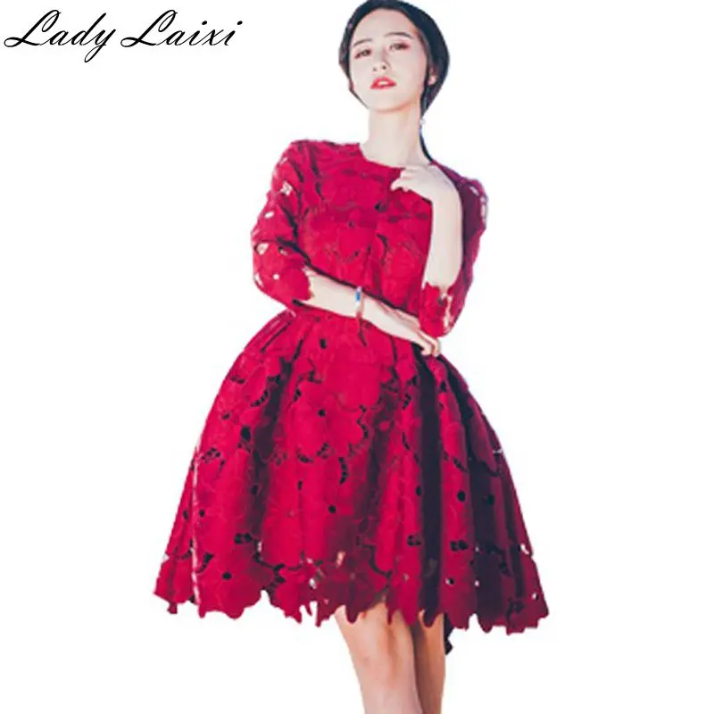 Runway High quality 2018 New arrival Red white Half Sleeve Lace Dress women elegant party dress vestidos
Runway High quality 2018 New arrival Red white Half Sleeve Lace Dress women elegant party dress vestidos