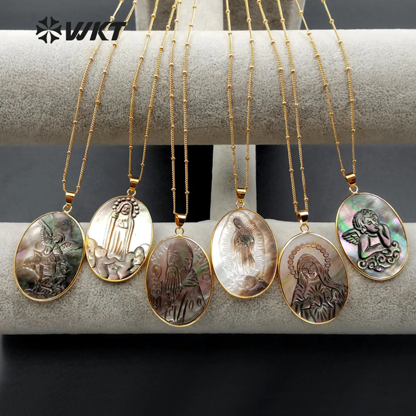 WT-N1083 WKT New Arrival Natural Shell In Oval Shape With Different Lucky Symbol Sign Pendant Necklace For Women Necklace
WT-N1083 WKT New Arrival Natural Shell In Oval Shape With Different Lucky Symbol Sign Pendant Necklace For Women Necklace