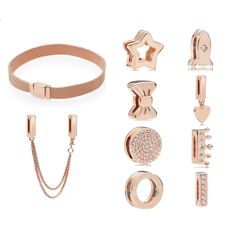 925 Sterling Silver Reflexions Pandora Bracelet Rose Fits for Original Bracelets Jewelry
925 Sterling Silver Reflexions Pandora Bracelet Rose Fits for Original Bracelets Jewelry