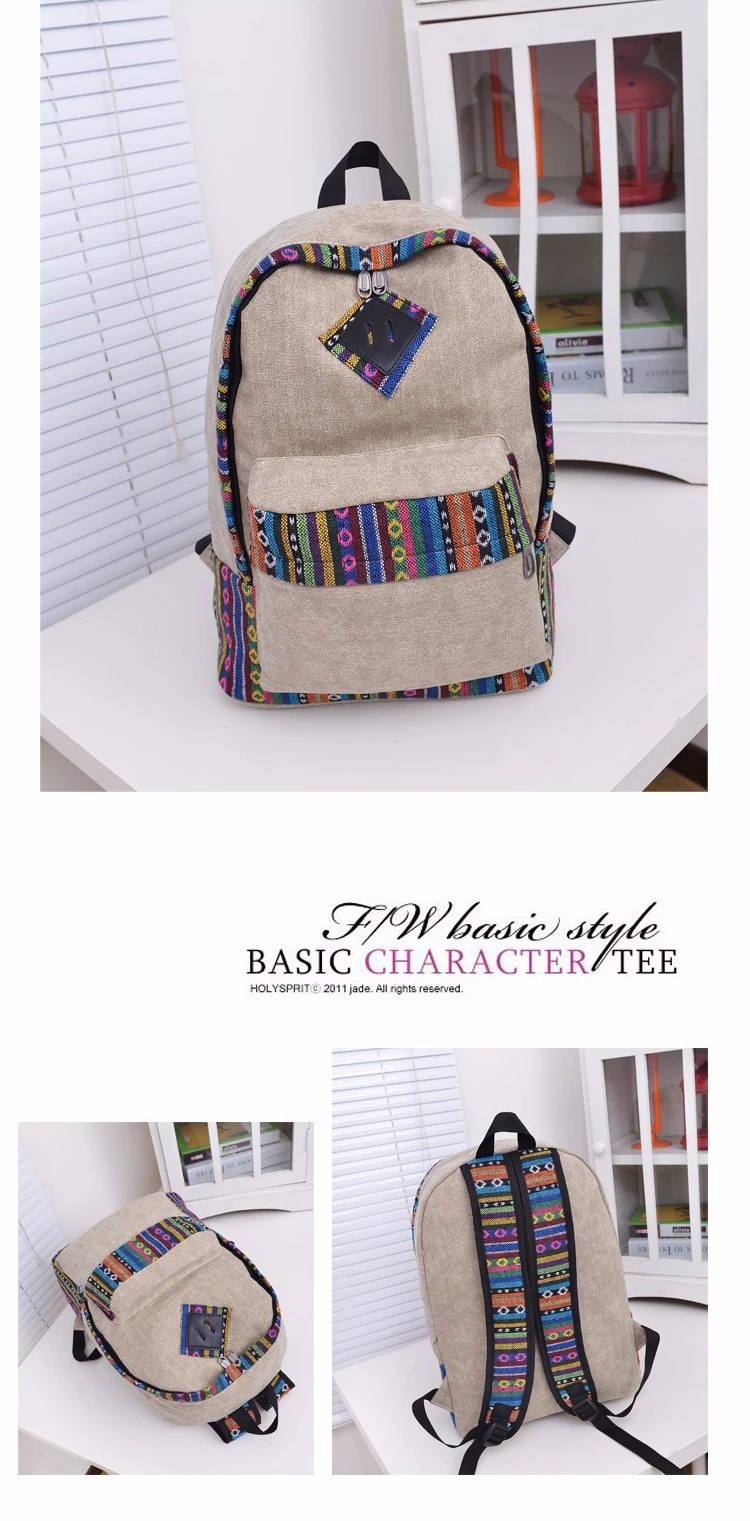 Canvas Backpack School Girls Backpack