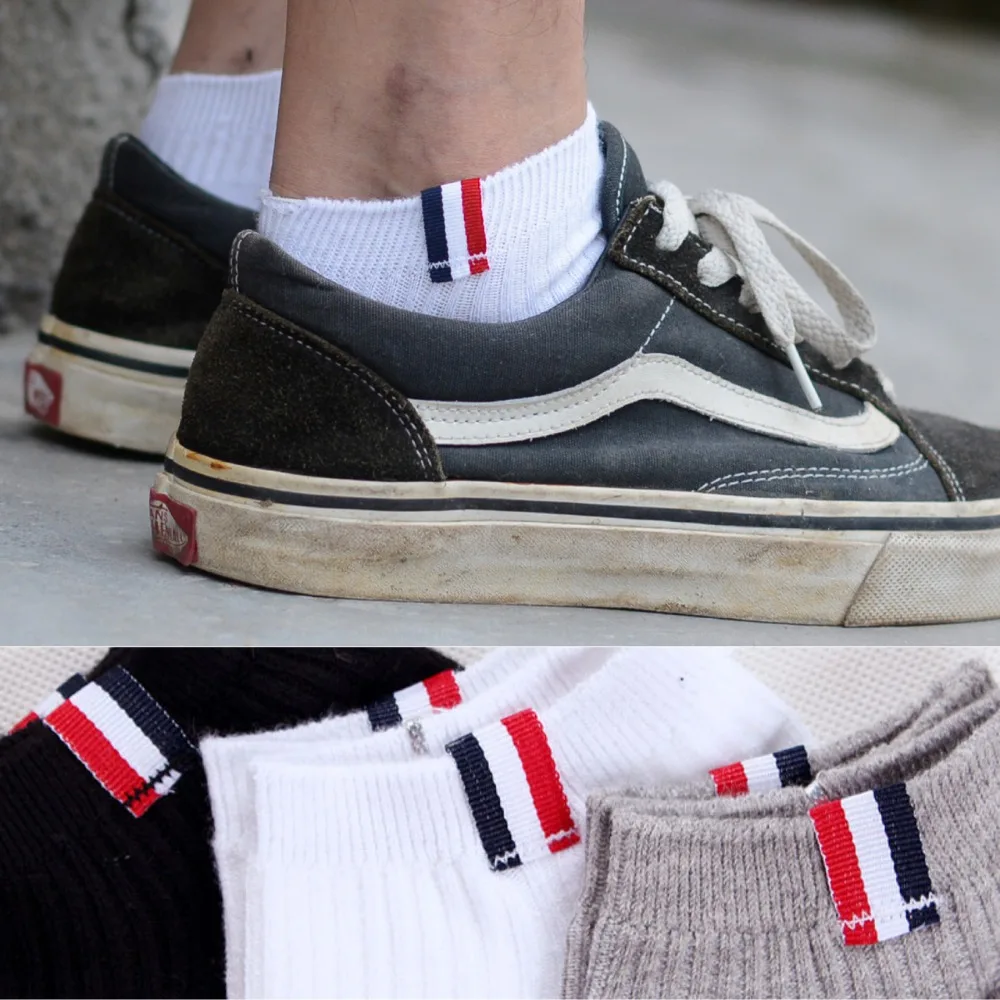 Image 35 43 TB Ankle Socks Anklet Men Business Boyfriend Fashion Solid Guy Gentleman Invisible White Black Gray Grey Work Daily Casual