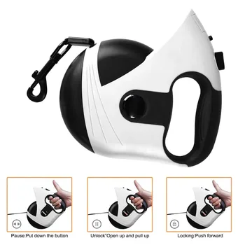 Retractable Dog Leash 16 Feet Heavy Duty Retractable Walking One-Handed Brake, Pause, Lock, Build-in LED Flashlight PL052
Retractable Dog Leash 16 Feet Heavy Duty Retractable Walking One-Handed Brake, Pause, Lock, Build-in LED Flashlight PL052