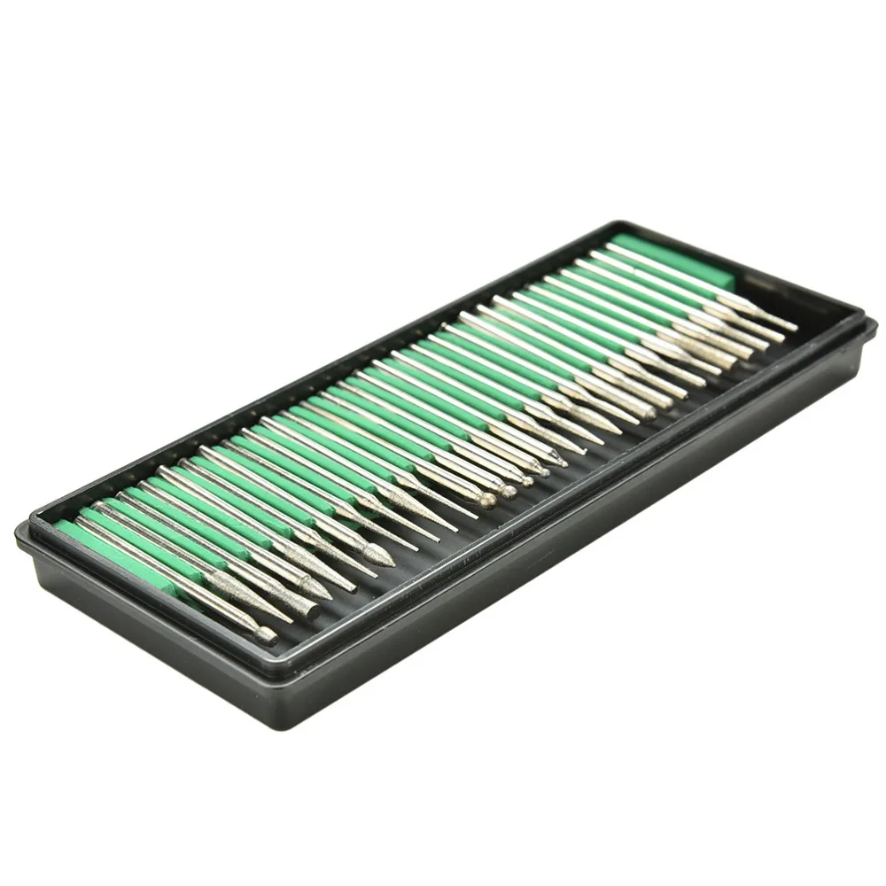 New Shank Titanium Diamond Burrs Dremel Rotary Burrs Bit Points Grinder Accessories rill Bit Power Tools 30pcs/set
New Shank Titanium Diamond Burrs Dremel Rotary Burrs Bit Points Grinder Accessories rill Bit Power Tools 30pcs/set