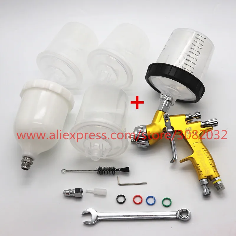 professional GTI pro lite golden painting gun 1.3mm nozzle spray gun with 3pcs quick-connect wash-free tank paint Mixing Cup
professional GTI pro lite golden painting gun 1.3mm nozzle spray gun with 3pcs quick-connect wash-free tank paint Mixing Cup