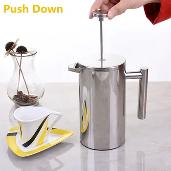 French Press Coffee Maker Double Wall Stainless Steel Coffee Tea Pot With Coffee Filter Baskets Cafetiere Insulated Percolator
French Press Coffee Maker Double Wall Stainless Steel Coffee Tea Pot With Coffee Filter Baskets Cafetiere Insulated Percolator