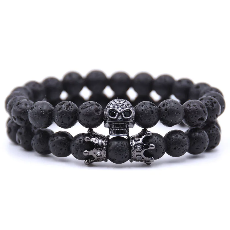 2 pieces / set Natural stone crown bracelet men skeleton jewelry skull titanium steel bracelets pulseira masculina bileklik
2 pieces / set Natural stone crown bracelet men skeleton jewelry skull titanium steel bracelets pulseira masculina bileklik